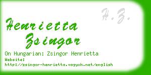henrietta zsingor business card